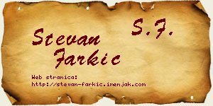 Stevan Farkić vizit kartica